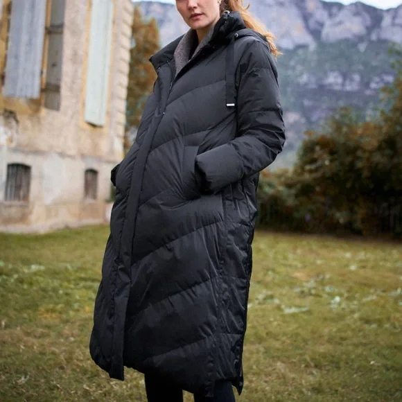 Seraphine Black Long 3-In-1 Maternity & Carrier Coat - Picture 3 of 4